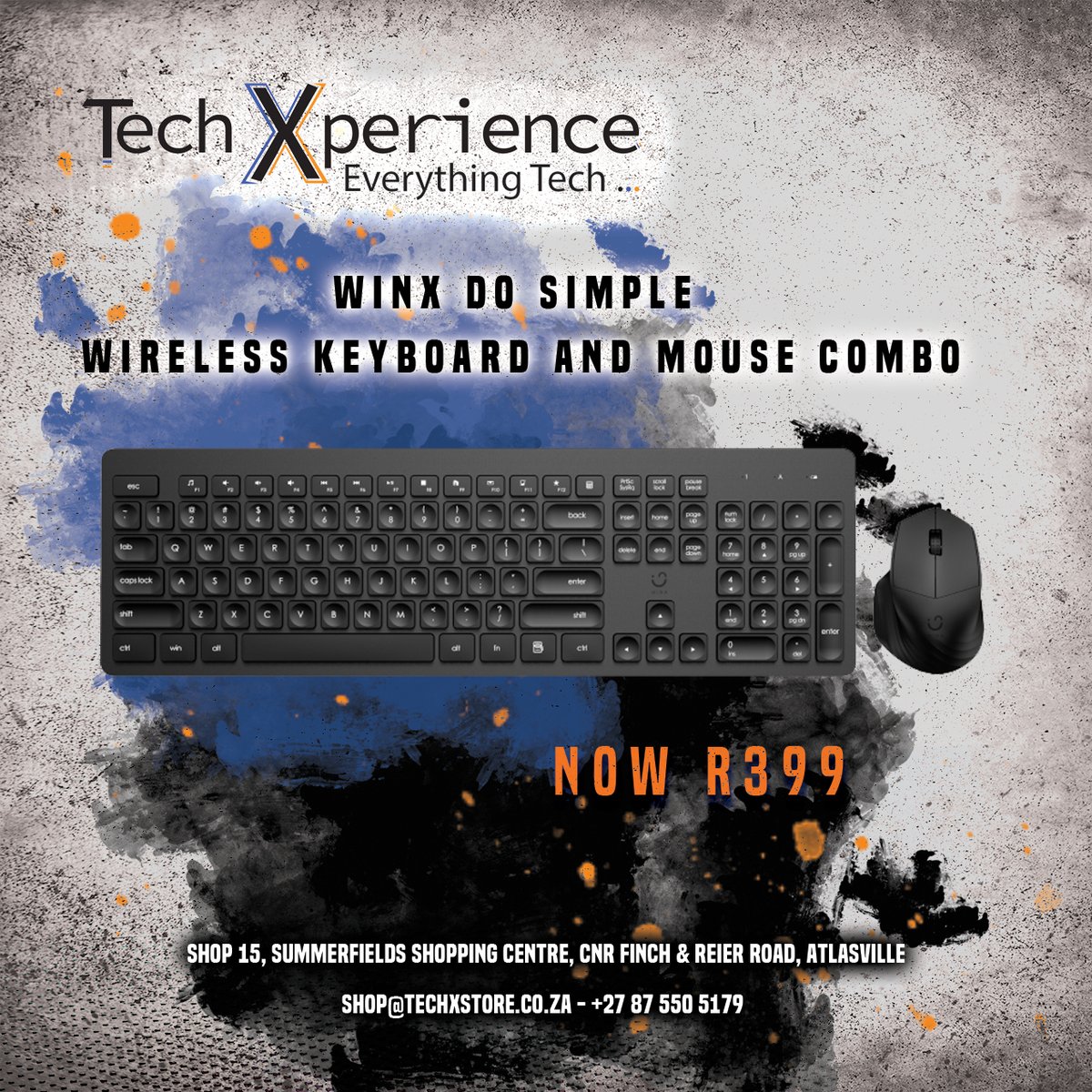 Don't miss out on this Wireless Keyboard and Mouse Combo!
#techxperience #techxperiencesa #technologystore #computerstore #keyboard #mouse #keyboardandmousecombo #winx #accessories #atlasville #johannesburg #boksburg #kemptonpark #jhbeast #benoni #bedfordview #smltechnologies