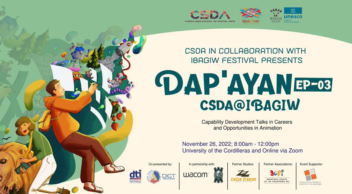 csdabaguio's tweet photo. Join us at the Dap-Ayan-ep3 event happening at the Cañao Creativity Hall of the University of the Cordilleras and Online via zoom on November 26, 2022 (Saturday) from 8:00 am to 12:00 pm. 

click the link below and secure your seats: 
https://t.co/rKUDFnJukU https://t.co/DuXiu7GUtf