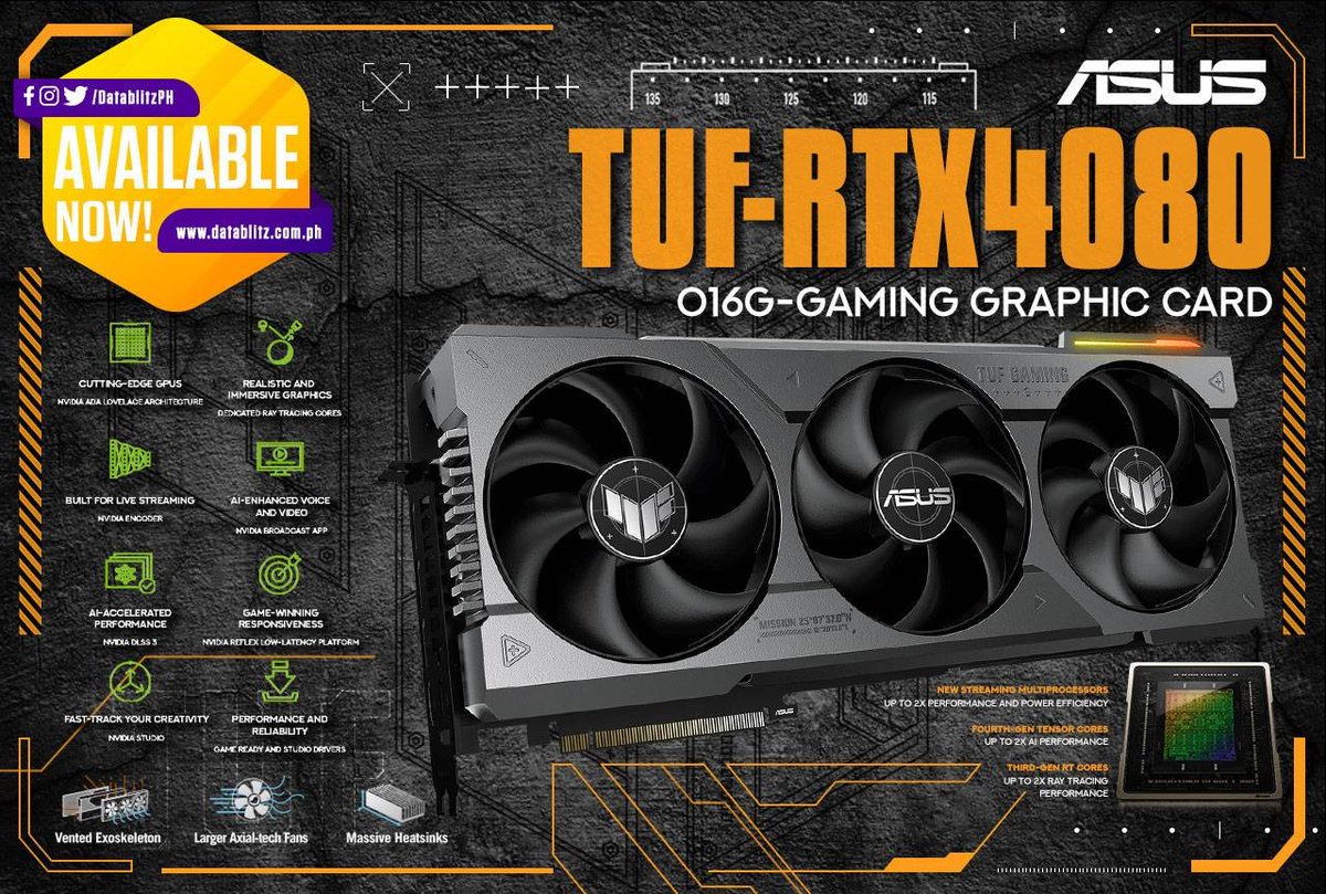 DataBlitz on Twitter "ARMED FOR FLOW. ASUS TUF GeForce RTX 4080 O16G