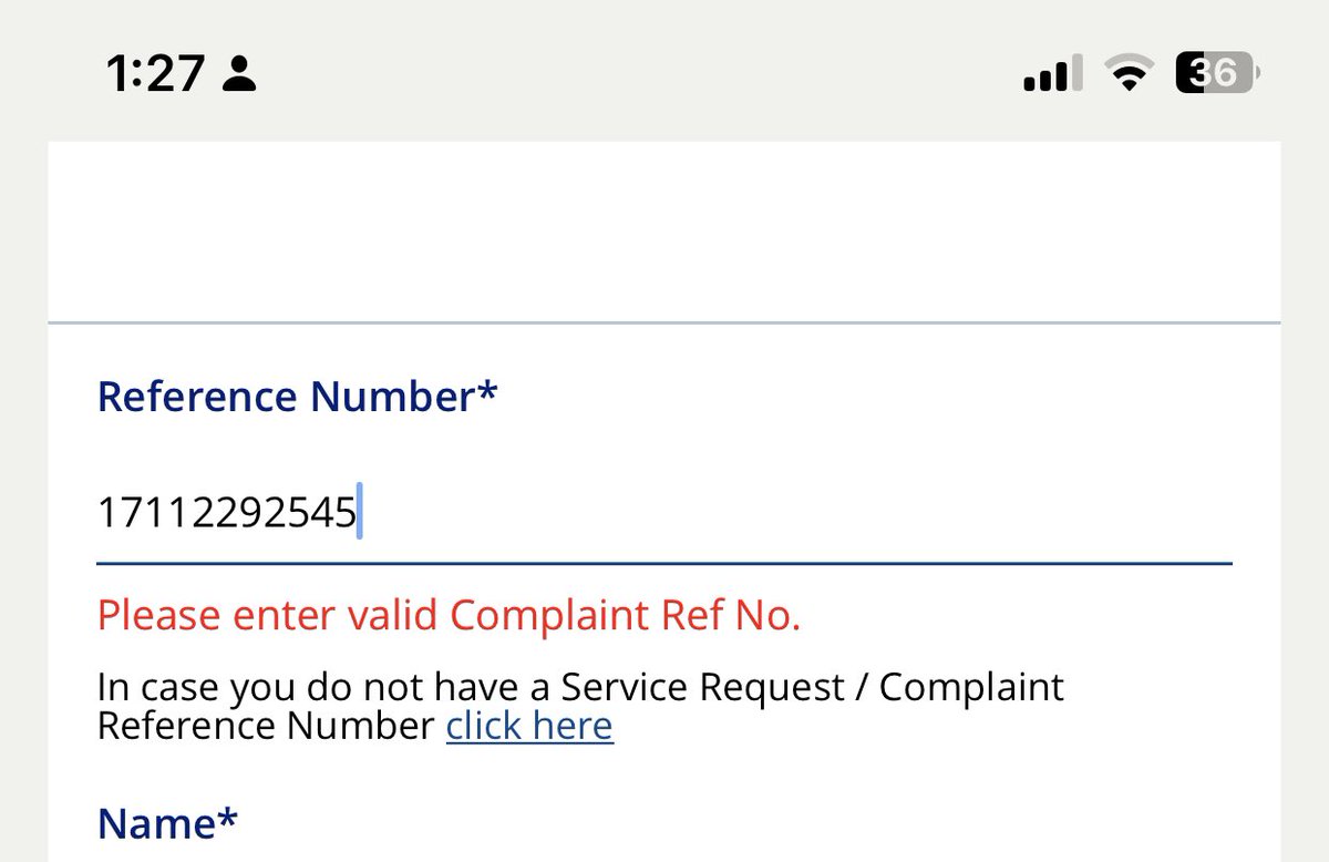 rijho_'s tweet photo. @HDFCBank_Cares It says enter valid complaint reference number?!?! https://t.co/JZIIGzr0XB