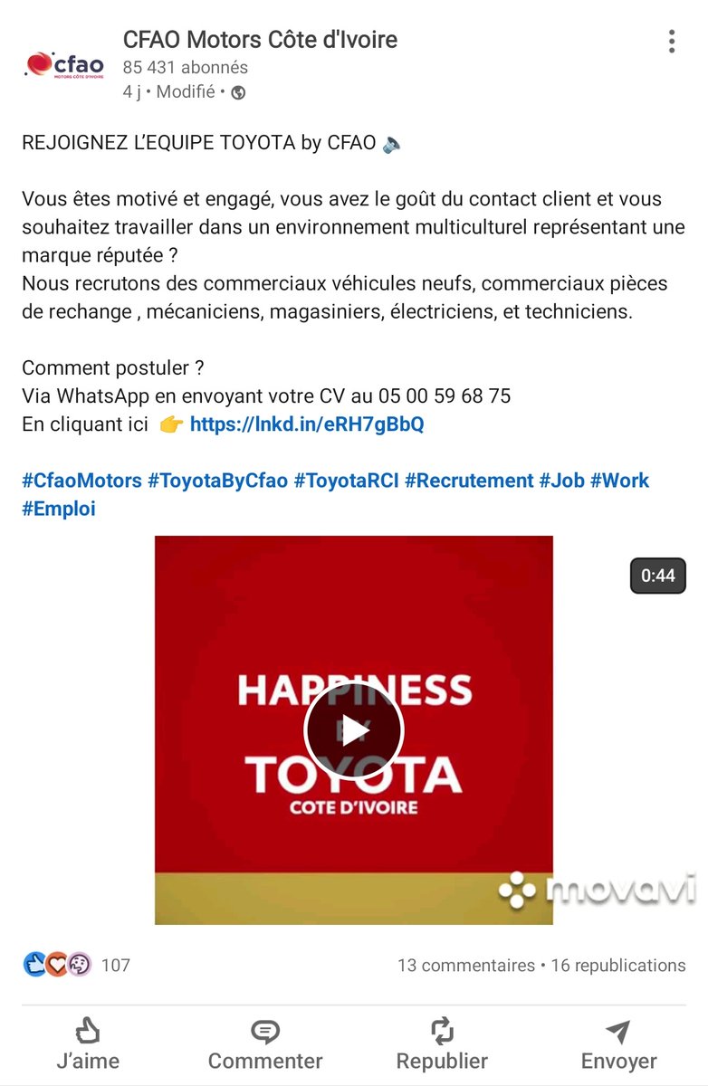ziahy01's tweet photo. #recrutement #CIV225 #Abidjan
#RH #Comptabilité #conseillerclient #vente

CFAO: https://t.co/goy72BTTK4
SINAN, FIDRA,.... https://t.co/bNimgFNrFD