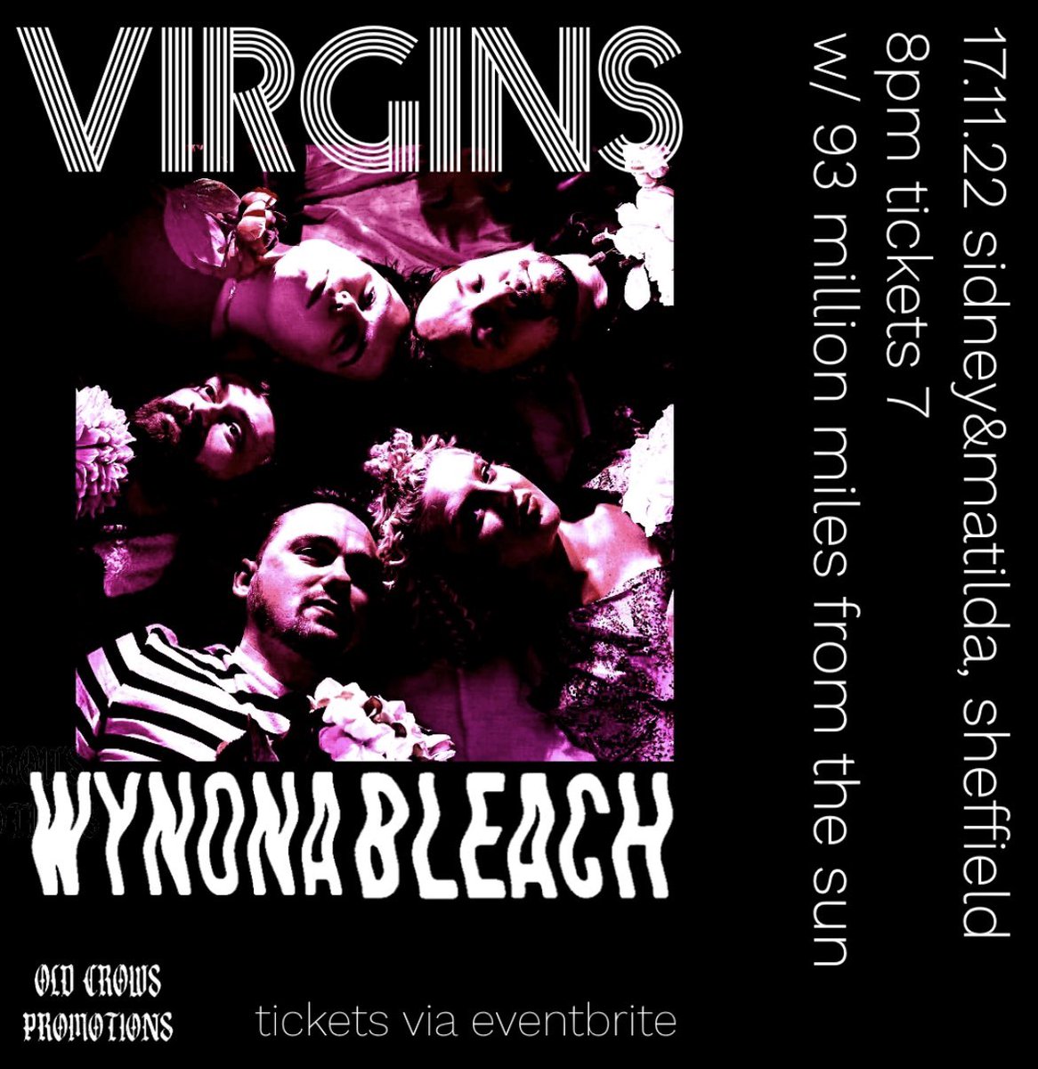 bandofvirgins's tweet photo. TONIGHT!
We are in Sheffield @sidneymatilda with @wynonableach and @93_MMFTS
Come get gazey with us!
Tickets at eventbrite or OTD
#sheffiled #whatsonsheffield #shoegaze #tour https://t.co/wvzEP4gdgQ