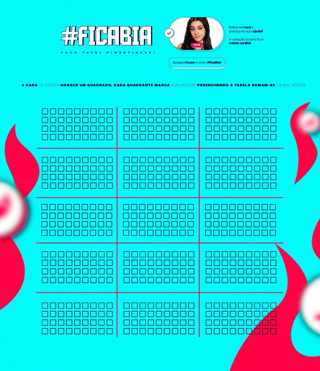Mickanele's tweet photo. Tabela de VOTOS #FicaBia

⚠️ A CADA 30 VOTOS NA BIA, UM EMOJI NOS COMENTÁRIOS 

🚨 O VOTO É PARA FICAR. VOTE BIA!

⚠️ FOCO R7!

🔗 Link: https://t.co/Lo2Iz9tBUQ

#FicaBia #EliminaçãoAFazenda https://t.co/uXn9T1E88y