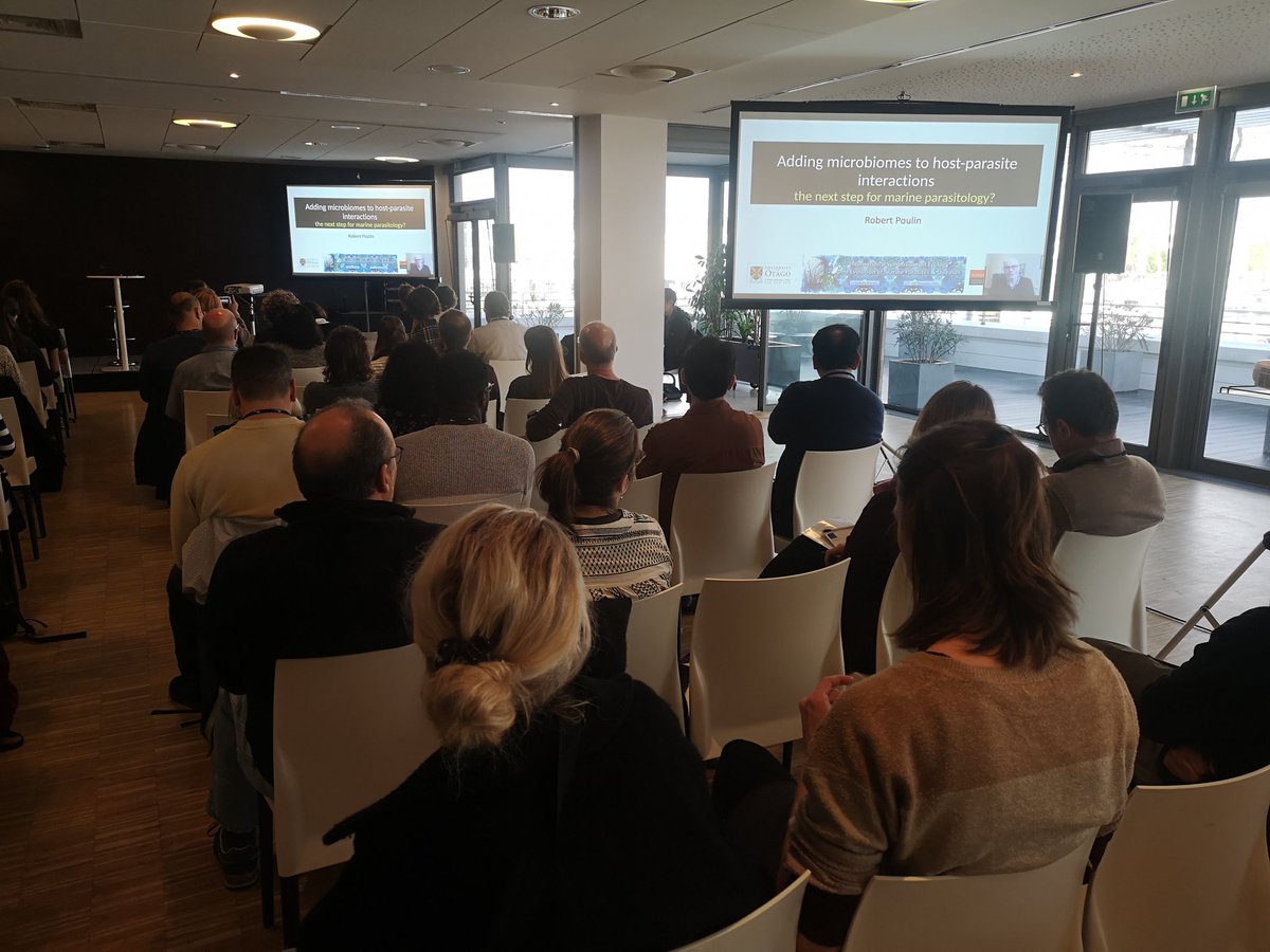 DavidWThieltges's tweet photo. The last day of @iseempd in La Rochelle has started with Robert Poulin from NZ joining online, speaking about microbiomes in parasite-host interactions. https://t.co/tgnb7iSujh