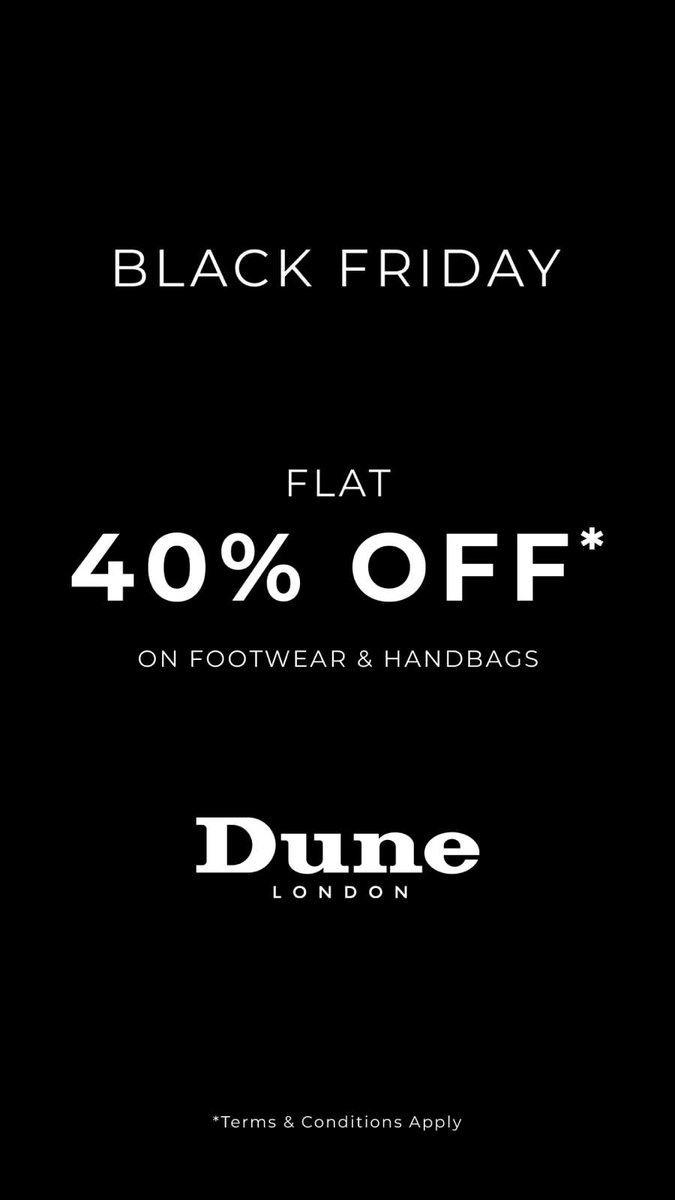 TheGVKone's tweet image. Black Friday sale at Dune London! 

Get Flat 40% Off on Footwear &amp;amp; Handbags Shop at the store in #GKOne and avail the best offers of the season.

#footwear #handbags #london #premium #ladies #mens #ShopNow #Shopping #mall #Banjarahills #Hyderabad