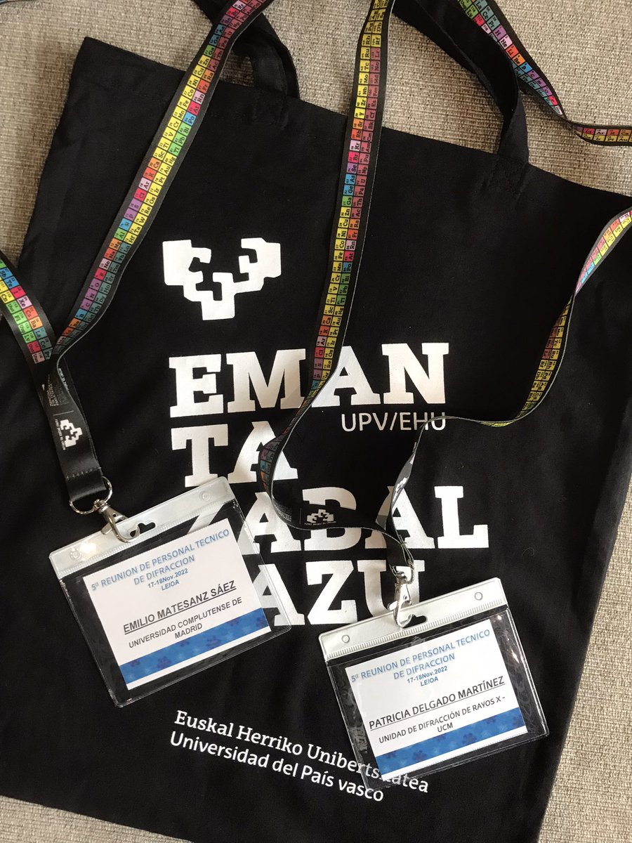 Nuestros técnicos Patricia y Emilio ya están en Bilbao en la 5 Reunión de Personal Técnico de Difracción 

#5REU2022RX #UPV <a href="/SGIker/">SGIker, UPV/EHU</a>