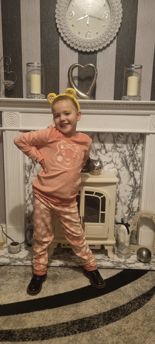Debward86's tweet photo. Millie is supporting #ChildrenInNeed early this year with year 1 @Yenton_Primary 
#blush #pudsey https://t.co/R7lgVeilYL