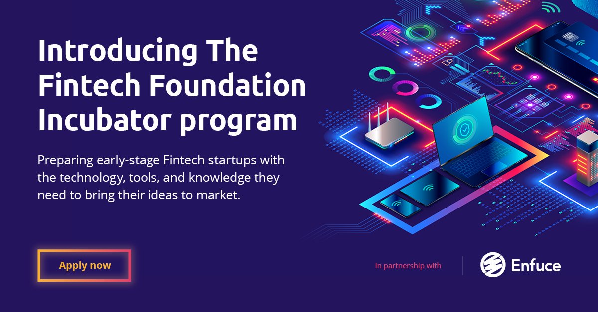 enfuce's tweet image. 🚀 We’re excited to support the Fintech Foundation incubator, mentoring other #fintechs and enable them to grow and scale. #IFincubator is backed by us, @Currencycloud and @Mastercard, as well as other leading #fintech partners and investors.

👉 Apply: hubs.la/Q01sq5cN0