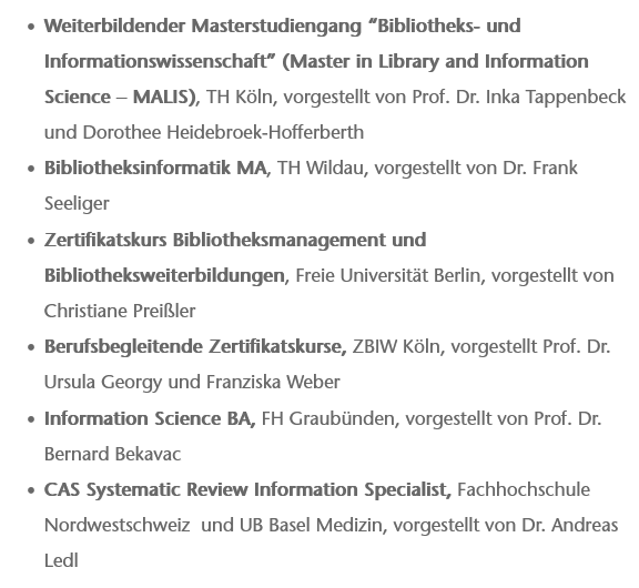 FID_BBI's tweet photo. #DigitalesDatenmanagement, #Bibliotheksinformatik, #Informationsmanagement ... es gibt so viele spannende berufsbegleitende Weiterbildungsangebote! Die Virtuelle Bildungsmesse am 13.1.2023 ist der beste Weg alle kennen zu lernen!
https://t.co/lkYX8Ho8qs https://t.co/XMsa3cVZcv