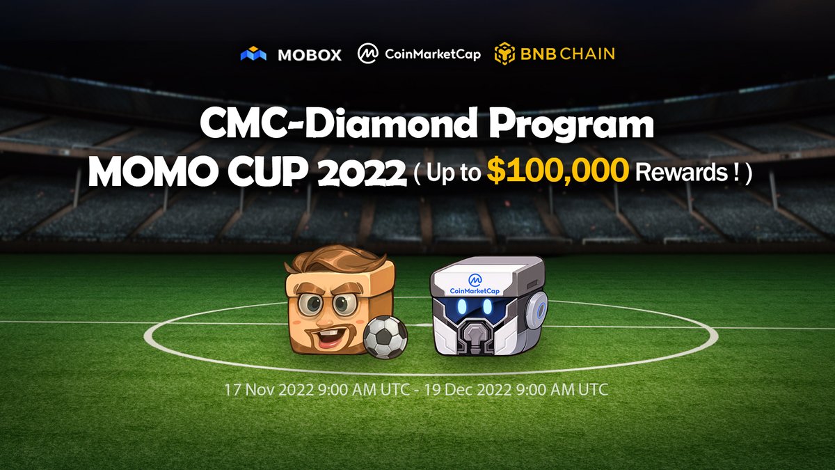 CoinMarketCap's tweet photo. .@MOBOX_Official MOMOCUP2022 - New Diamond Reward 💎

Collect the 300 #CMC Diamonds to redeem the MOcode &amp; earn 1 $MBOX token! Also, participate in the #MOMOCUP2022 to earn up to $100K in rewards! 

Redeem the MOcode on Nov 25th at 12:00 PM UTC!

Details: https://t.co/bwJAheqs3Y https://t.co/MIMJH7oMeB