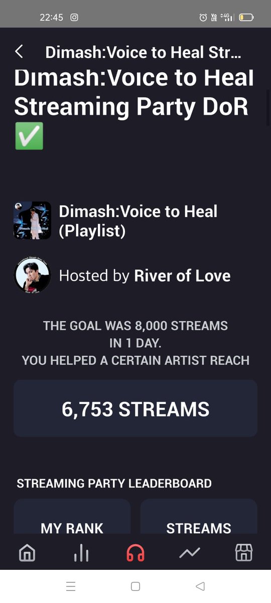 TeamRiverofLove's tweet photo. Let's see the results of the #DimashSpotifyParty on Renaissance that just ended. Thanks to all Dears who join.🥰
Listening to Dimash's songs together is much more delightful.
🌊💗🎶
#TheStoryofOneSky #AveMaria
#NewMusic by @dimash_official
#StreamingDears
https://t.co/BAmYHIRVl0 https://t.co/Ja9kmT5GIJ