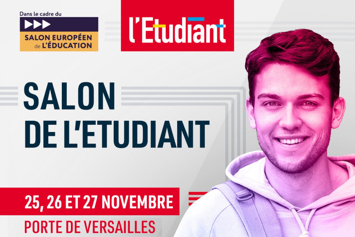 [#Salon] Venez #rencontrer la Grande École du génie urbain sur le Salon de l'<a href="/letudiant/">l'Etudiant</a> les 25, 26 et 27 novembre, au Pavillon 6 de la Porte de Versailles !
📍 RDV sur le stand U19 @UGustaveEiffel 
➡️ eivp-paris.fr/evenements/sal…
<a href="/aivp_asso/">AIVP</a> <a href="/ConferenceDesGE/">Conférence des grandes écoles</a>