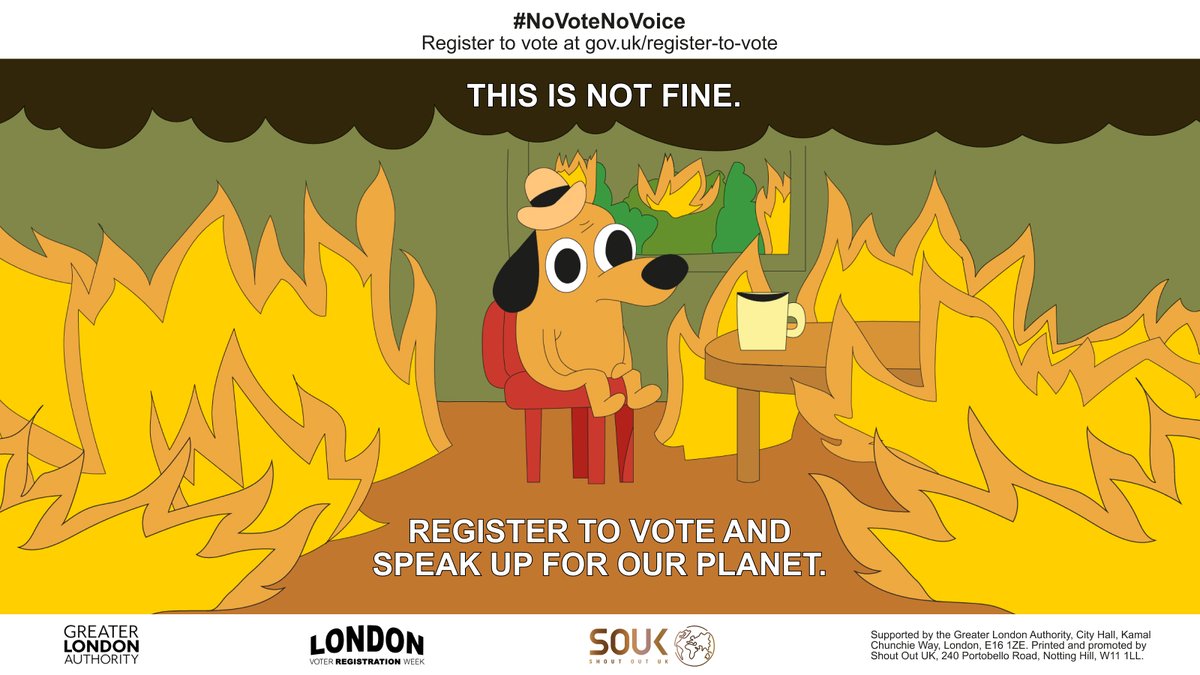 Some people just don't want to watch the world burn.
 
If you’re one of them, head to gov.uk/register-to-vo… and #RegisterToVote.
 
#NoVoteNoVoice