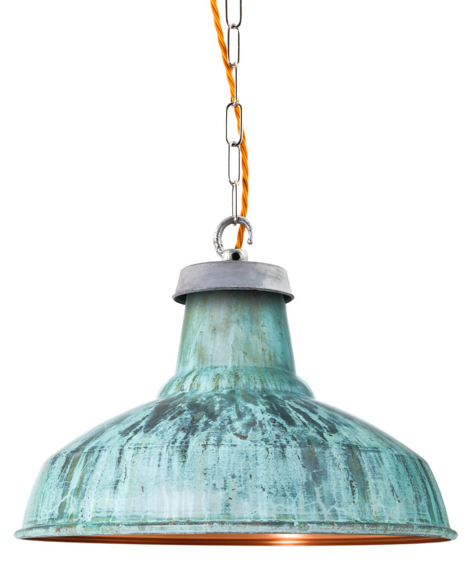 Verdigris Reflector Large | Limited stock now available on Worn lighting 

What I love about #urbancottageindustries #WornLighting is... No. 89. 'I picked up a light I couldn't have otherwise afforded for my new kitchen'

ow.ly/Ttsq50IkC2k