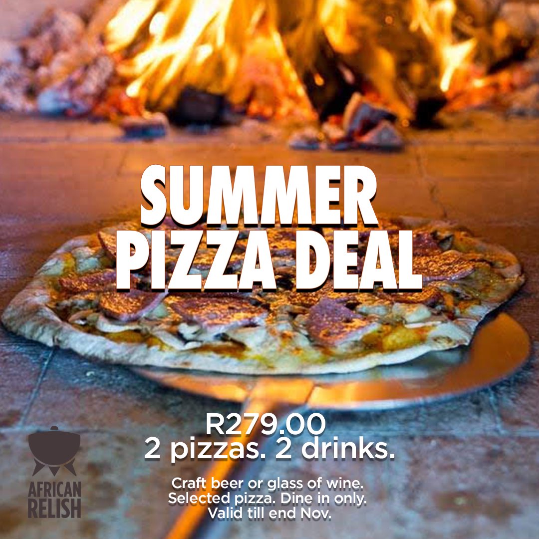 Don’t miss out. Three of our #delicious and most popular pizzas on special till end Nov. Join us at The Chef’s Café from 17 November. 
2 pizzas &amp; 2 drinks R279.00. See offer below. #pizza #karoo #delicious #specialoffer