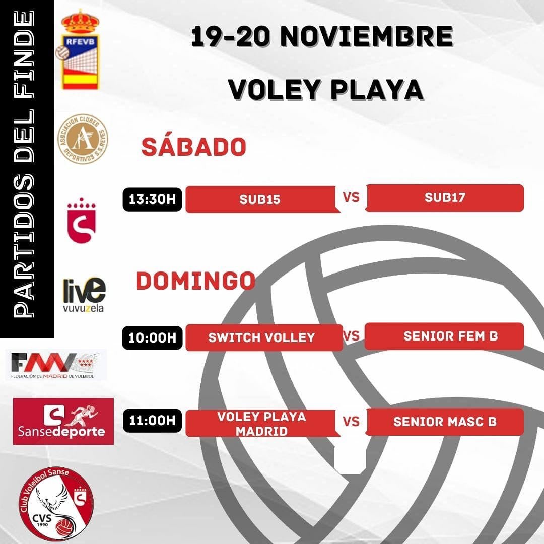 voleysanse's tweet photo. 🔜 ¡PARTIDOS DEL FINDE! 🏐💪🏼
🏟️En el CVStadium:
🗓️ Sábado:
Sub13, Sub12, Mix12-13, Sub14.
🗓Domingo:
Superliga2, Junior Masculino, Sub17, Sub15, Alevín Femenino y Senior masculinos
Y... Empieza la liga de voley playa!!! 💪🏼💪🏼
#CvStadium #CvS #JugamosEnCasa #Temp22-23 https://t.co/Mv60mtScEm