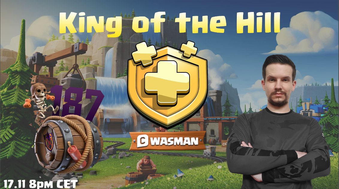 wasmaniac's tweet photo. Tonight starting at 8pm CET we'll be hosting a KOTH tournament with the opportunity to win a goldpass in collab with @187_Coc and at 9pm we'll be going into @VNesporting vs @classpeoplecoc in @FireFiera ! A lot of action so make sure you join in on the fun!! https://t.co/wfrwEYRC3J