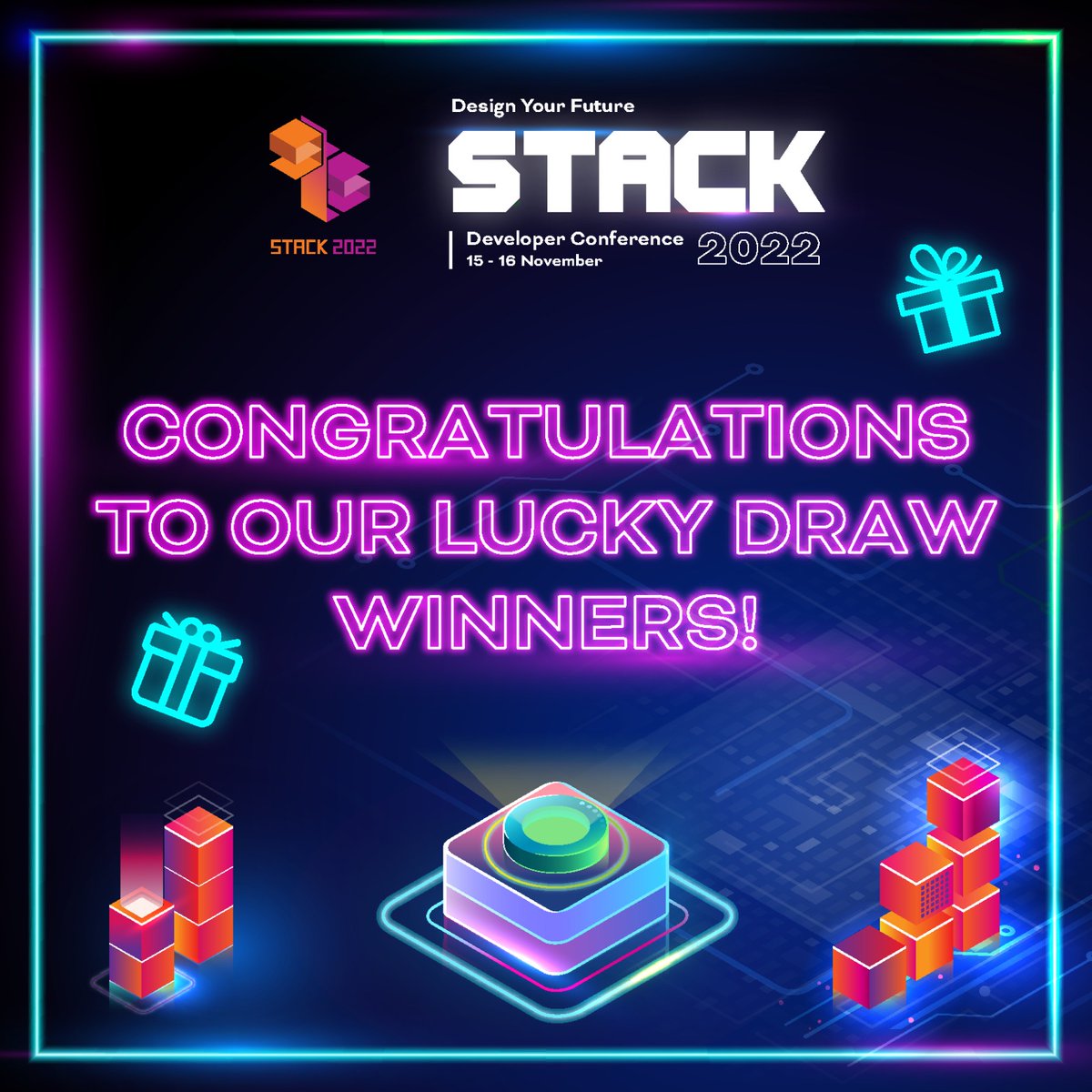 GovTechSG's tweet photo. We hope everyone had a great time at STACK 2022! Here are the lucky winners who won some awesome tech prizes!
Note: For attendees who did not collect your prizes at the event, an email will be sent to your registered email address with collection details.
#GovTechSTACK #GovTechSG https://t.co/pRj5IYGLAl
