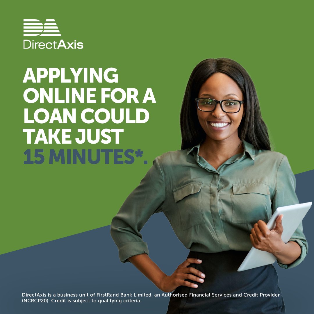 When you need money, you don’t need delays. With DirectAxis, you can apply for a loan and get feedback fast, so you aren’t left wondering. Apply now: directaxis.co.za​ DirectAxis. Simple loans. Better service.​ *Terms and conditions apply.