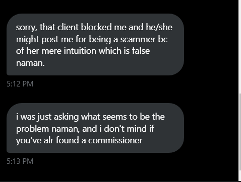 lheekart's tweet photo. tbf ikaw din naman nagreply sa tweet ko kaya naginquire ako hahaha. sana hindi po kayo nangbblame ng clients for being wary of the ppl they interact with here, and sana hindi kayo rude. you say you don't mind pero iba po sinabi nyo a few mins ago >< https://t.co/qLsTeRq86L