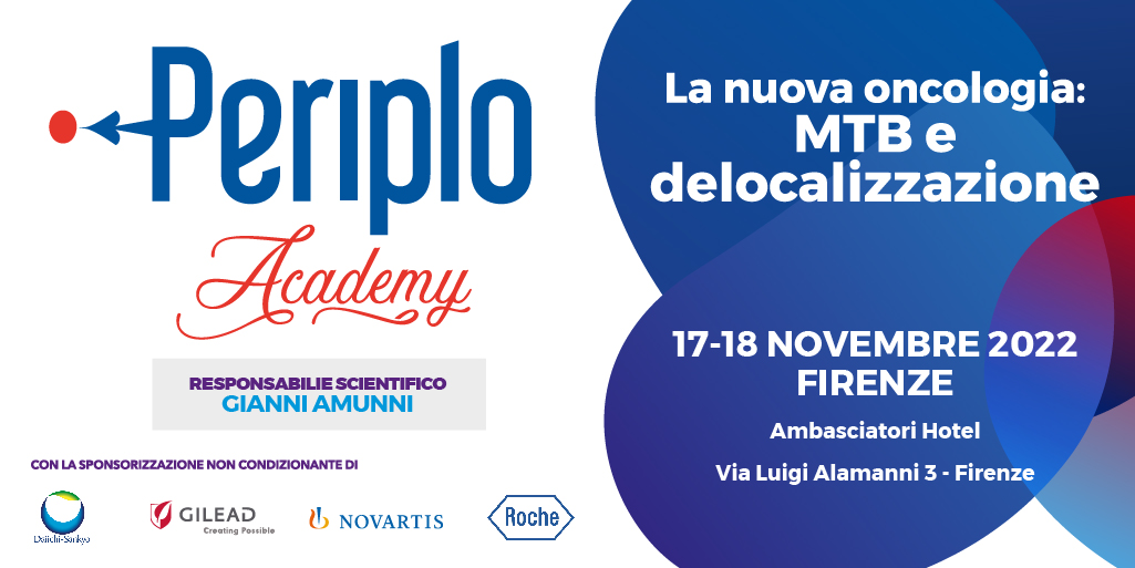 Un edizione di '#Periplo Academy' verso le nuove sfide  dell'organizzazione oncologica, come l'#oncologia mutazionale (MTB) o l’integrazione ospedale/territorio per migliorare i percorsi oncologici secondo criteri di appropriatezza organizzativa e qualità scientifica.