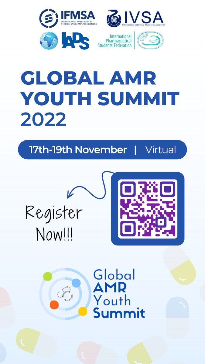 SerinmaryR's tweet photo. Super excited to organize this event with these amazing student associations!

If you are passionate about discussing antimicrobial resistance, feel free to register for the event.
@IVSA_GLOBAL @IFMSA @IPSForg @ IADS
#amryouthsummit #AntimicrobialResistance #youthengagement https://t.co/jpN7lhuYe3