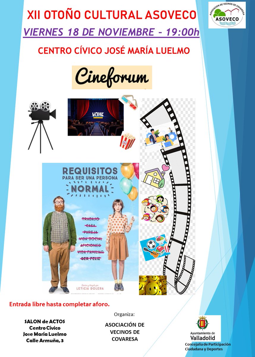 Asoveco's tweet photo. No os perdáis esta ocasión de disfrutar de una entretenida película y después opinar sobre el tema que nos plantea.
Os esperamos https://t.co/FNrq1T7ZbG