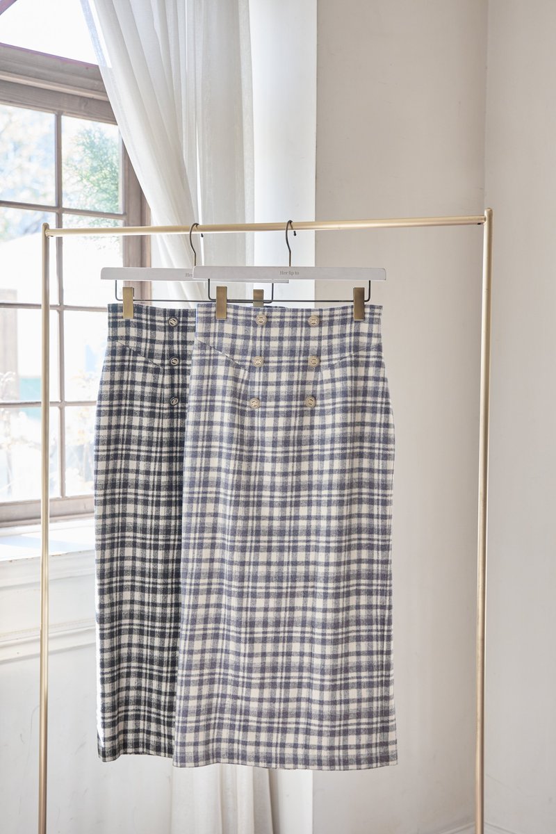 イングHerlipto Over Check Wool-Blend Skirt