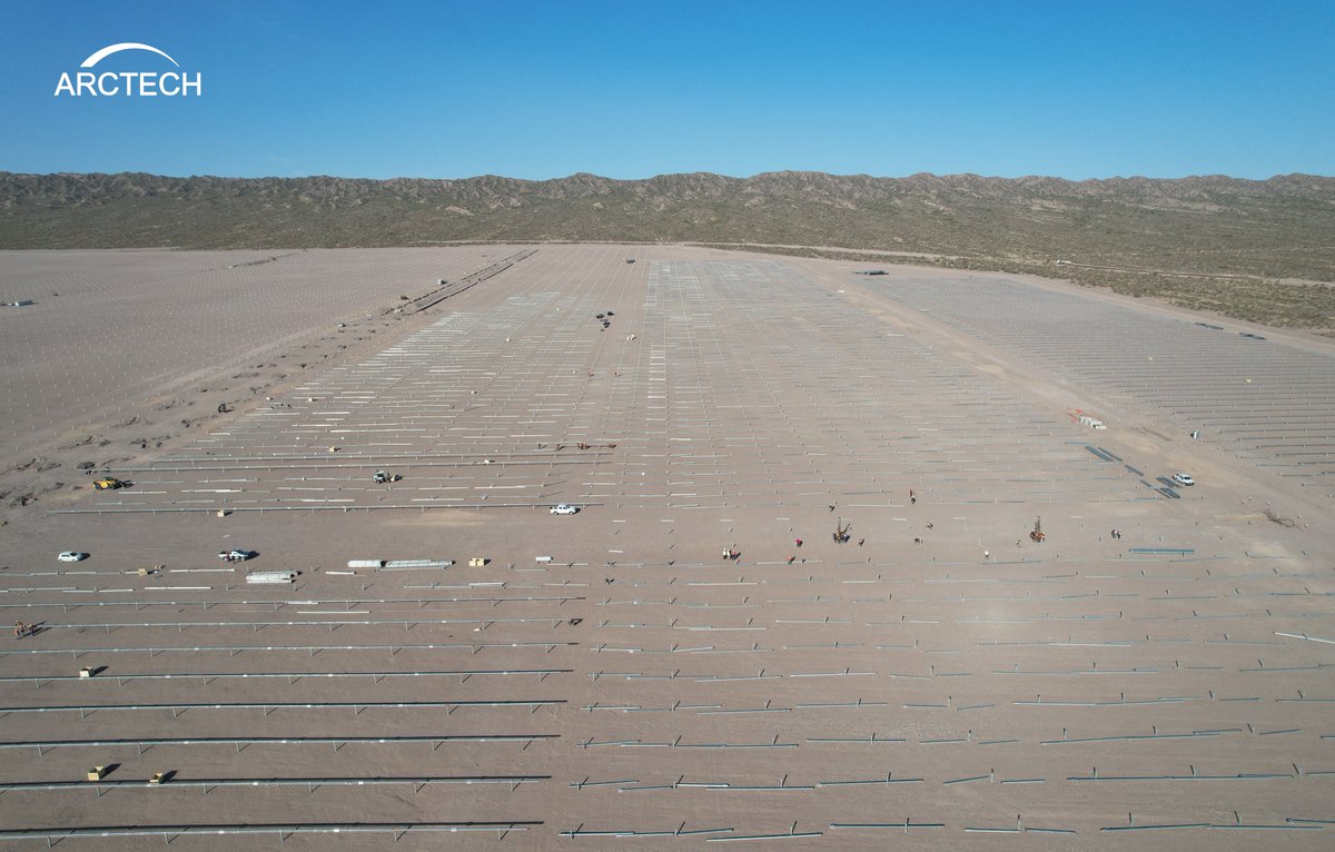 ArctechSolar's tweet photo. #Arctech finished the shipment of #SkyLineII, a #1P single-axis #solartracker for the Sierras de Ullum #solarfarm project in #Argentina, the company’s first #utilityscale project utilizing SkyLine II in the country.
#solartrackers #solar #solarpv
https://t.co/BK0mEazEb6 https://t.co/NOY30F350H