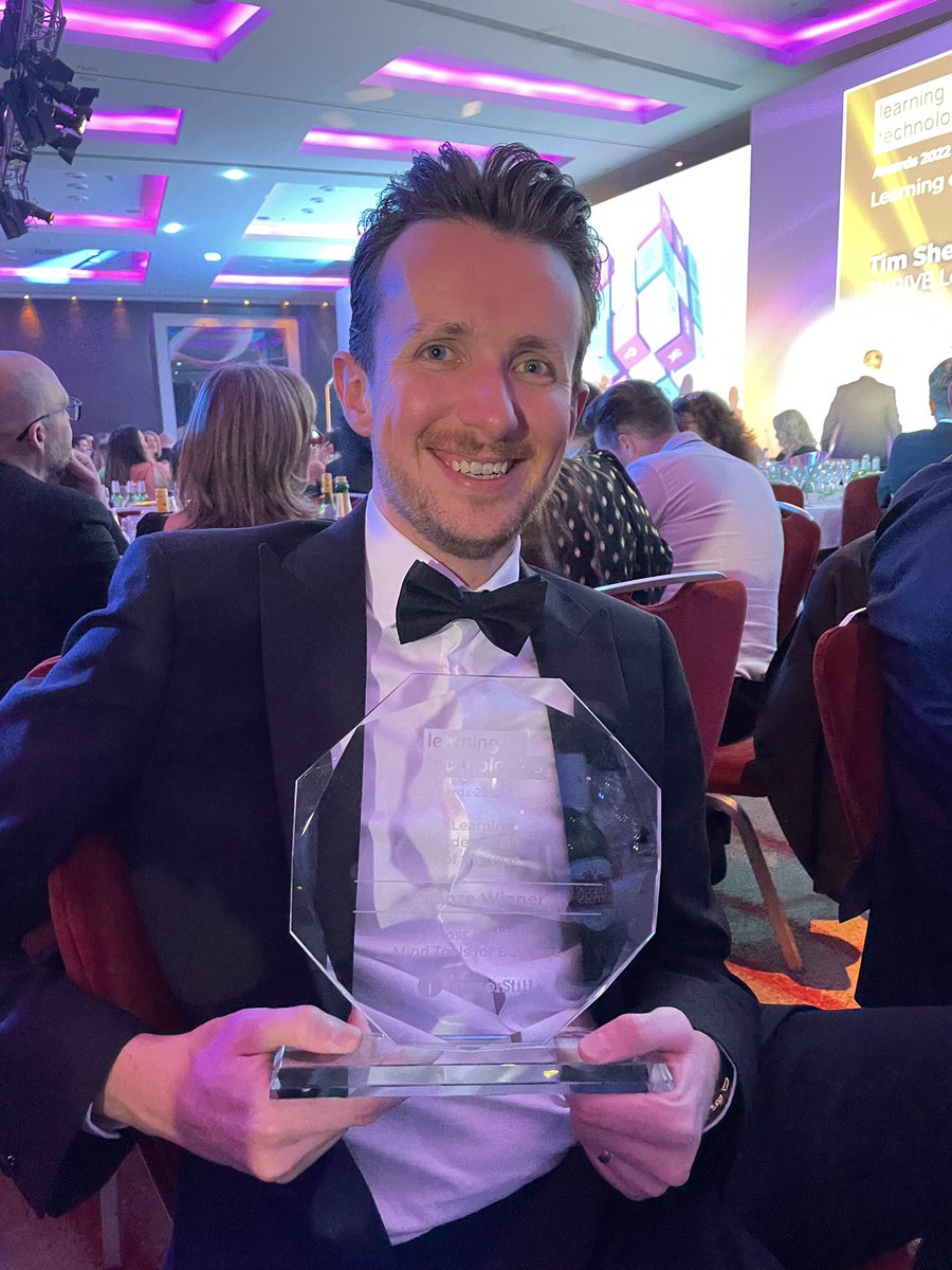 What a fun night at the #LT22Awards! Great to see colleagues, clients and friends again, and our guy @RossDickieMT needs to check his baggage allowance as he carts home the Bronze award for Learning Designer of the Year