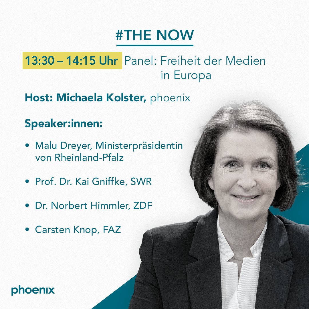 phoenix_de's tweet photo. Bei der #ContentConvention geht's heute um neuen #Content, neue Kanäle & neue Technologien. Jetzt das Panel "Freiheit der Medien in Europa", moderiert von @MichaKolster, Live anschauen: https://t.co/ecYg3j5Im0 https://t.co/eRNl1FtMA2