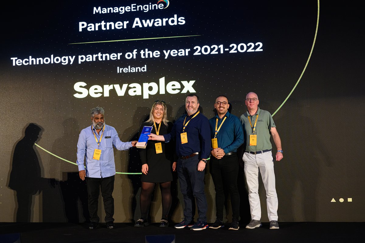 Servaplex's tweet photo. Servaplex is delighted to announce the winning of "partner of the year 2021-2022".
We accepted this award on Monday during the London User Conf 2022.
A big thank you to all our team and @manageengine for all the support😅
#award #londonuserconf #userconf2022 https://t.co/XrzQ9GFmp8