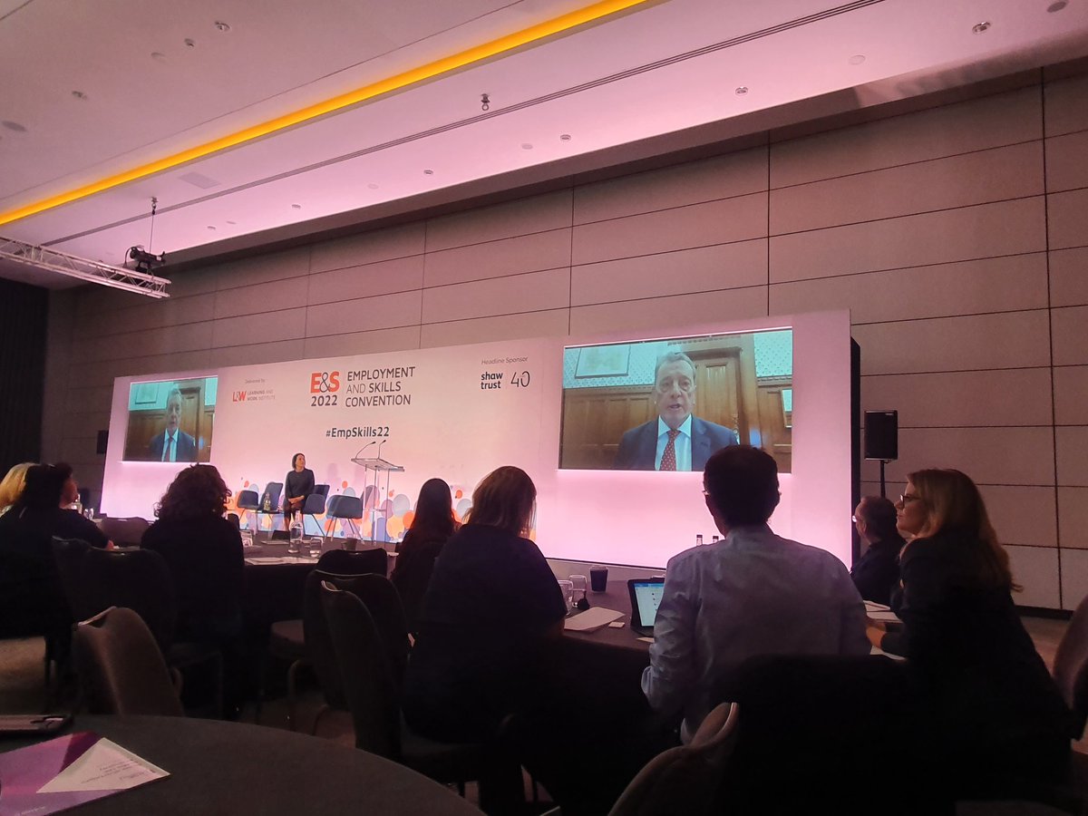 I remember working as a young and lowly temp in the DfE when David Blunkett MP was in charge of education, great to hear from him at #EmpSkills22. Interesting on how you get the balance btwn skills strategy/higher standards for all nationally and design/deliver locally.