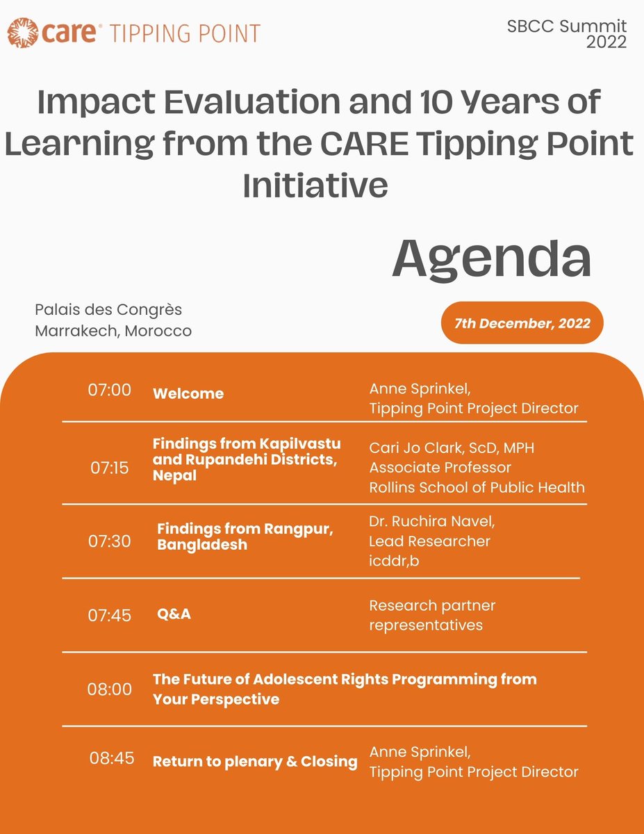 If you're attending #SBCCSummit next month, join <a href="/CARE/">CARE (care.org)</a>'s <a href="/AnneSprinkel/">Anne Sprinkel</a> &amp; the Tipping Point team to hear what they're learned from 10 yrs of addressing root causes CEFM &amp; results of the recent RCT. <a href="/SBCCSummit/">SBCC Summit</a>