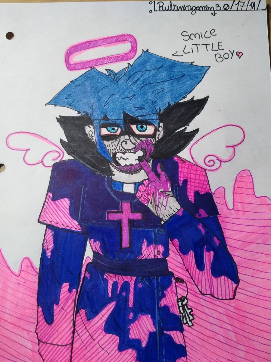 rubenxdgam's tweet photo. finally it's finished I hope you like it Rebecca. @rebecca_doodles 
#fnf #starvingartists #benslayer https://t.co/95rMcuHou4