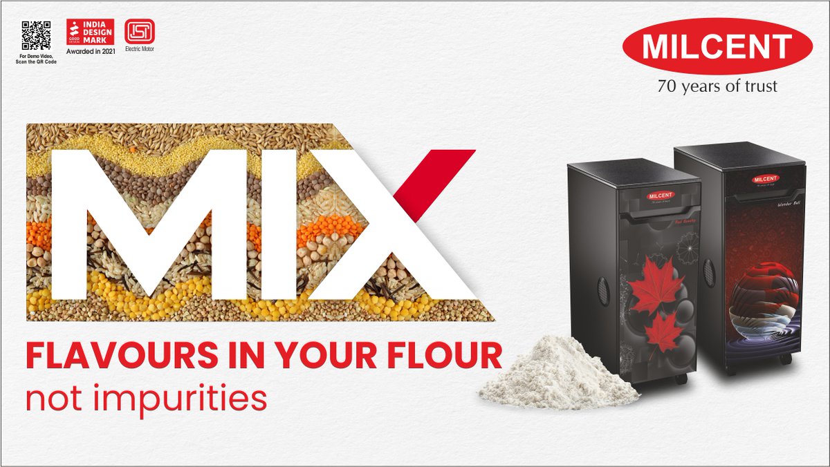 milcent_india's tweet image. Adulteration in flour is one of the most unrecognised problems. With Milcent Atta Chakki, you grind just about the right ingredients and keep away all the unwanted blends.
#Milcent #DomesticFlourMill #Adulteration #GrindGrains #RightIngredients