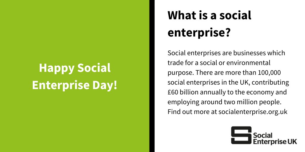 Today is #SocialEnterpriseDay - a great day to celebrate the inspirational work that #socialenterprises are doing to tackle social and environmental issues. Find out more at socialenterprise.org.uk.