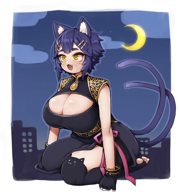 依頼絵納品しました!「初めまして、VTuberの志屋 夜と申します。私自身を描いて頂きたいです!ポーズはお任せします!サムネなどに使わせて頂きたいので、全身が写っているとありがたいです!」とのことでしたので描きました!!!!!! 