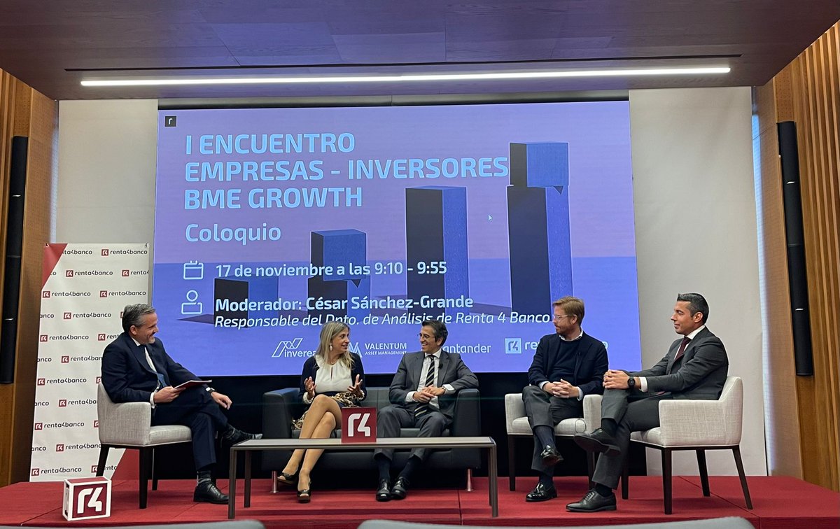 Hoy nuestro gestor Jesús Domínguez, <a href="/jdominan/">Jesús Domínguez</a>, ha participado en el coloquio sobre Inversores BME Growth organizado por <a href="/Renta4/">Renta 4</a> 👇
