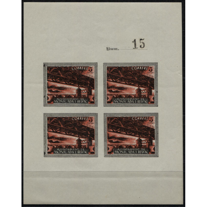 colectalia's tweet photo. MONTCADA I REIXAC, SOUVENIR SHEET ALLEPUZ 37, MNH
Very low serial number (15). Allepuz catalogue shows a sheet with serial number 41.
https://t.co/aHnOyxWwxd https://t.co/pcdUoWeNUx