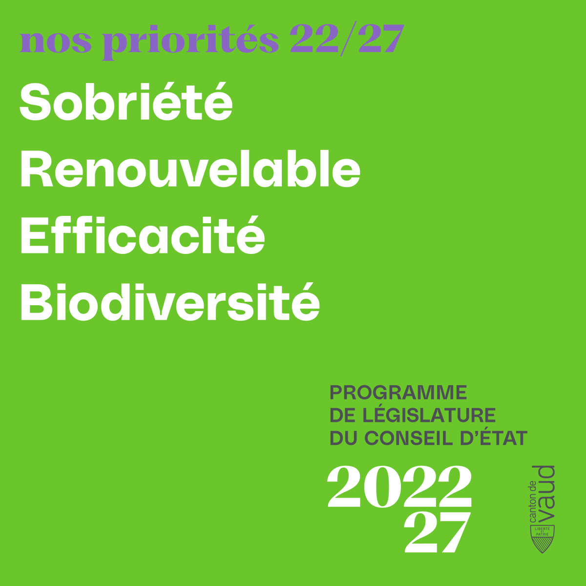 EtatdeVaud's tweet photo. [Environnement] 🎯Nos priorités 22/27 ✔️Accélérer la transition énergétique ✔️Assainir les bâtiments, construire autrement ✔️Déployer les énergies #renouvelables, combattre le gaspillage
🔎https://t.co/xTMK143Khc @VenizelosVass
#programmelegislature #Vaud #Sobriété #Biodiversité https://t.co/fNxkwVMBna