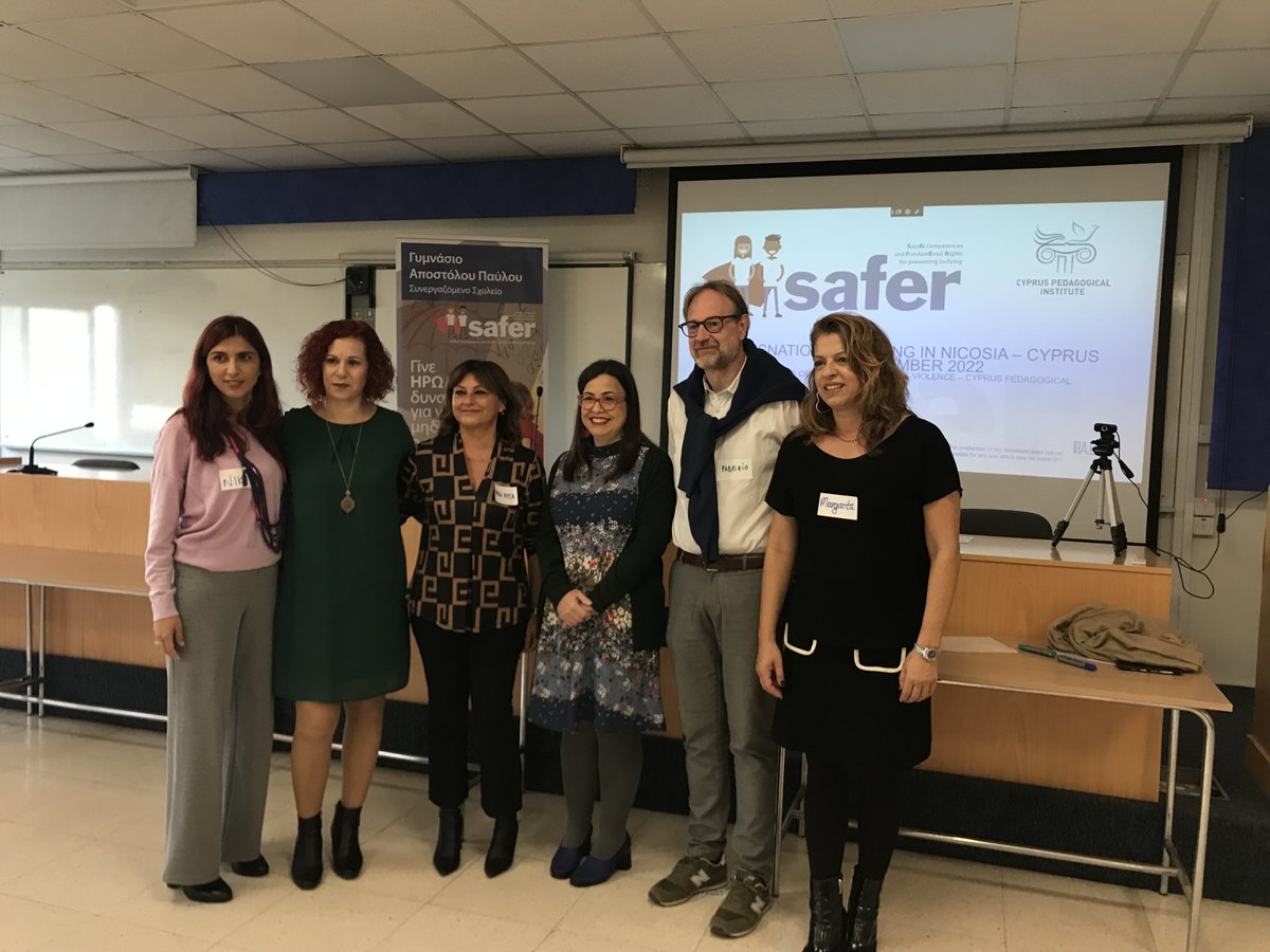 At the Cyprus Pedagogical Institute for the 2nd Partners meeting of #ERASMUS+ SAFER PROJECT SociaAl competences and FundamEntal Rights for preventing #bullying