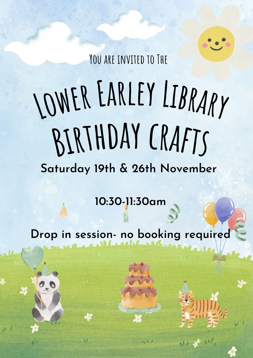 WBC_Libraries's tweet photo. Continuing Lower Earley Library 35th birthday celebrations we will be running 2 drop-in children's #craftsessions. Saturday 19th &amp; 26th at Lower Earley Library- 10:30-11:30am. No booking required. Donations apply. https://t.co/4l0lXivLLz