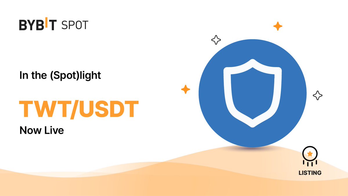 📣 #Bybit is excited to announce the listing of $TWT/USDT on our Spot trading platform! <a href="/TrustWallet/">Trust Wallet</a>

🔥 Trade $TWT with zero fees 👉 i.bybit.com/1q5abQf2

✅ $TWT is available to trade via our Spot Grid Bots.

👉 More: i.bybit.com/1abOTFU6

#TheCryptoArk #BybitZeroFees