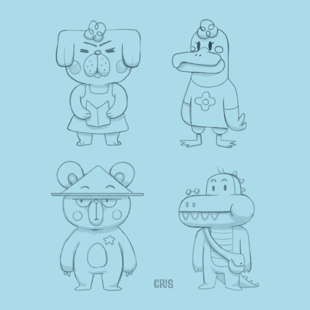 Cris7_7's tweet photo. Algunos diseños de personajes descartados pero que siguen siendo muy monos 🐵👌

#sketch #arte #drawing #procesocreativo #videogames #characterdesign #cute https://t.co/TXvZRz0JAr