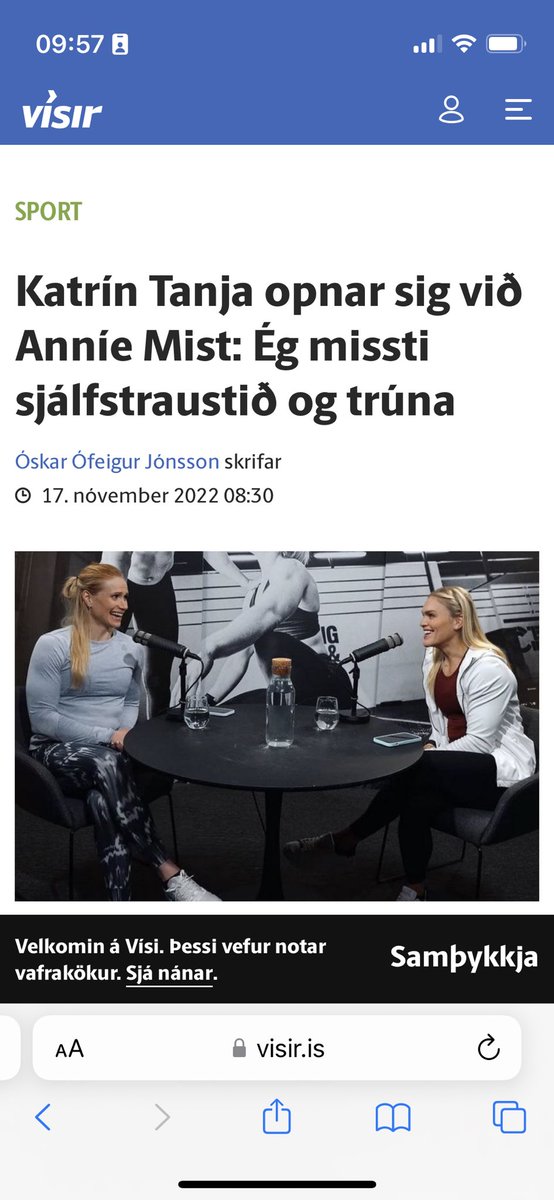 Er það bara ég eða eru skrifaðar fréttir um crossfit á hverjum degi á Vísi? Alveg hreint aðdáunarvert hvað er hægt að kreista mikið úr þessum annars óspennandi steini. Er Anníe Mist með eitthvað á ritstjórann?