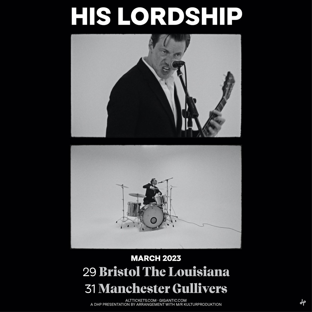 Gigantic's tweet photo. NEW: High energy rock and roll band His Lordship (@HisLordshiprock) announce new shows for March 2023! ⚡️

Tickets on sale Thursday 24th 10am
Set an event reminder here https://t.co/5u5VrwLwQ1 https://t.co/vxnK0d2YFS