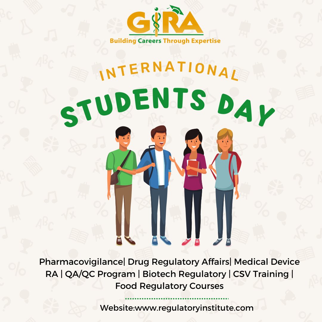 Happy International Students’ Day!
Today, we celebrate all #students worldwide and recognize their efforts toward new discoveries, therapies, and ideas.
You are the #future of this planet – never give up!
#internationalstudentsday
#november17 #education
#GIRA #pharmacystudents