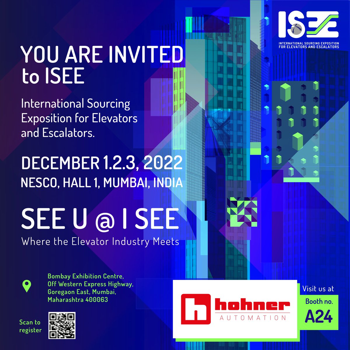 encoderhohner's tweet image. 📢 For the first time we are going to participate in the ISEE fair in Mumbai (India)
👉 We will be on December 1st, 2nd and 3rd at booth number a24
📃 Come visit us and let's talk about your projects
#yourencoderexperts