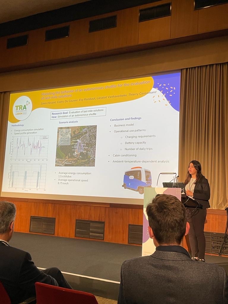 Simin Hesami did a presentation at the <a href="/TRA_Conference/">TRA Conference</a>  conference about modelling the behaviour of an autonomous shuttle for the evaluation of last-mile solutions 🚎